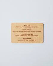 Light leather verse acronym card