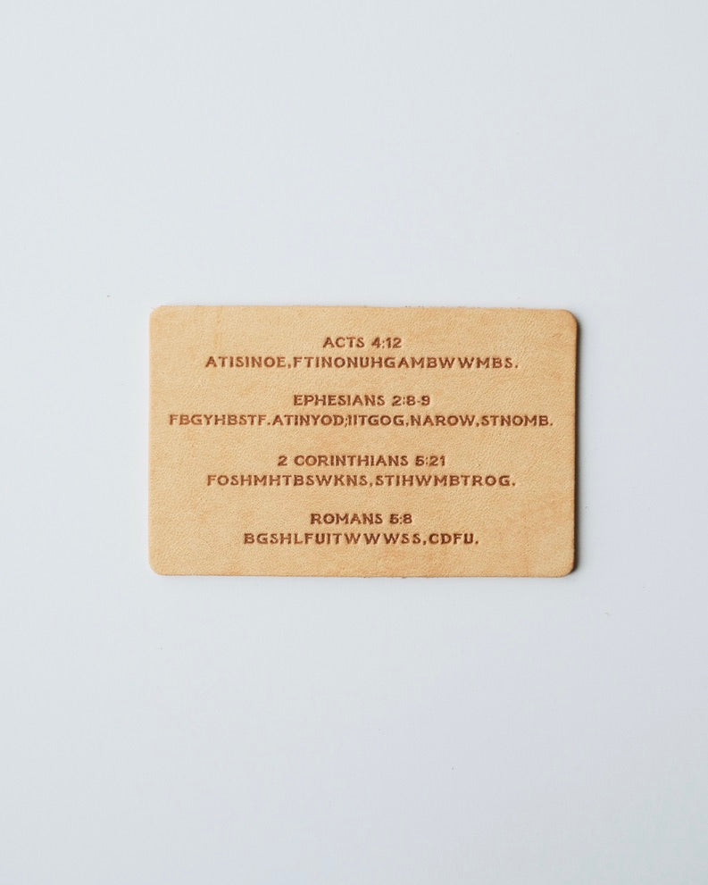 Light leather verse acronym card