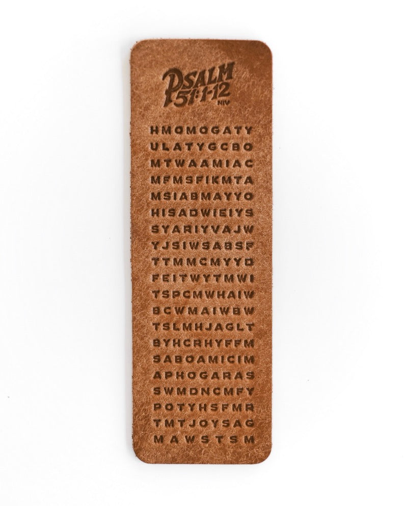 Psalm 51:1-12 NIV leather bookmark