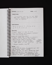 Bible Memory Project journal writing page with notes written out