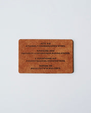 Dark leather verse acronym card