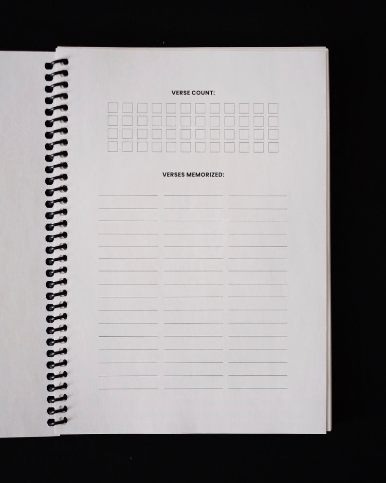 Bible Memory Project Journal verse tracker page