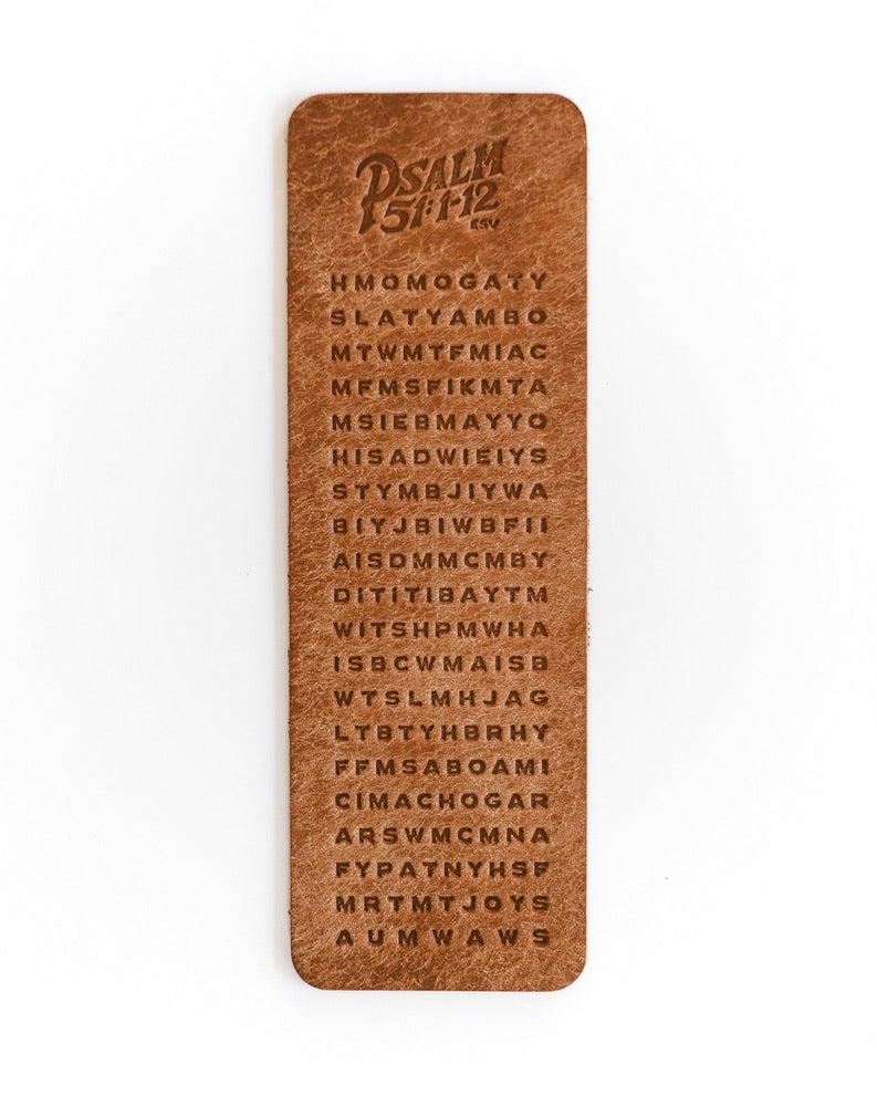 Psalm 51:1-12 ESV leather bookmark
