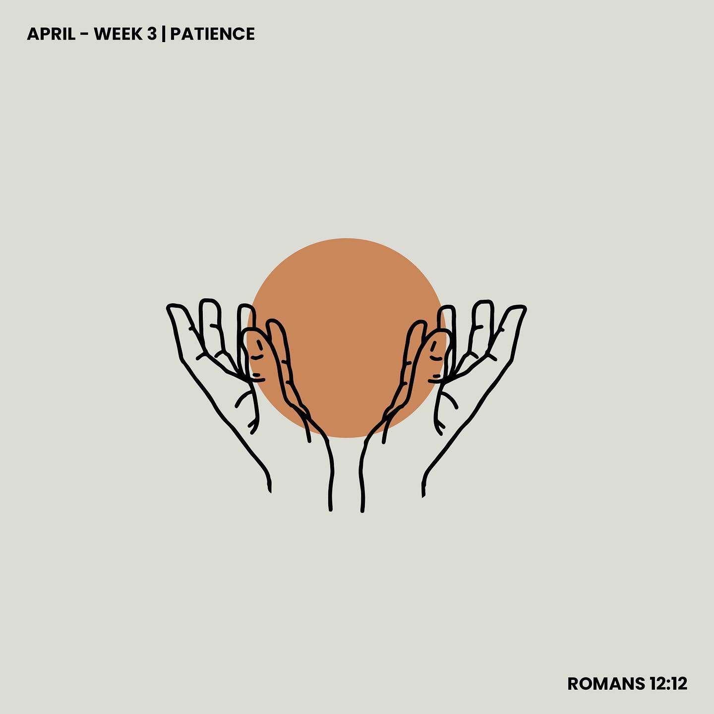 Romans 12:12 devotional header graphic - Patience series, week 3