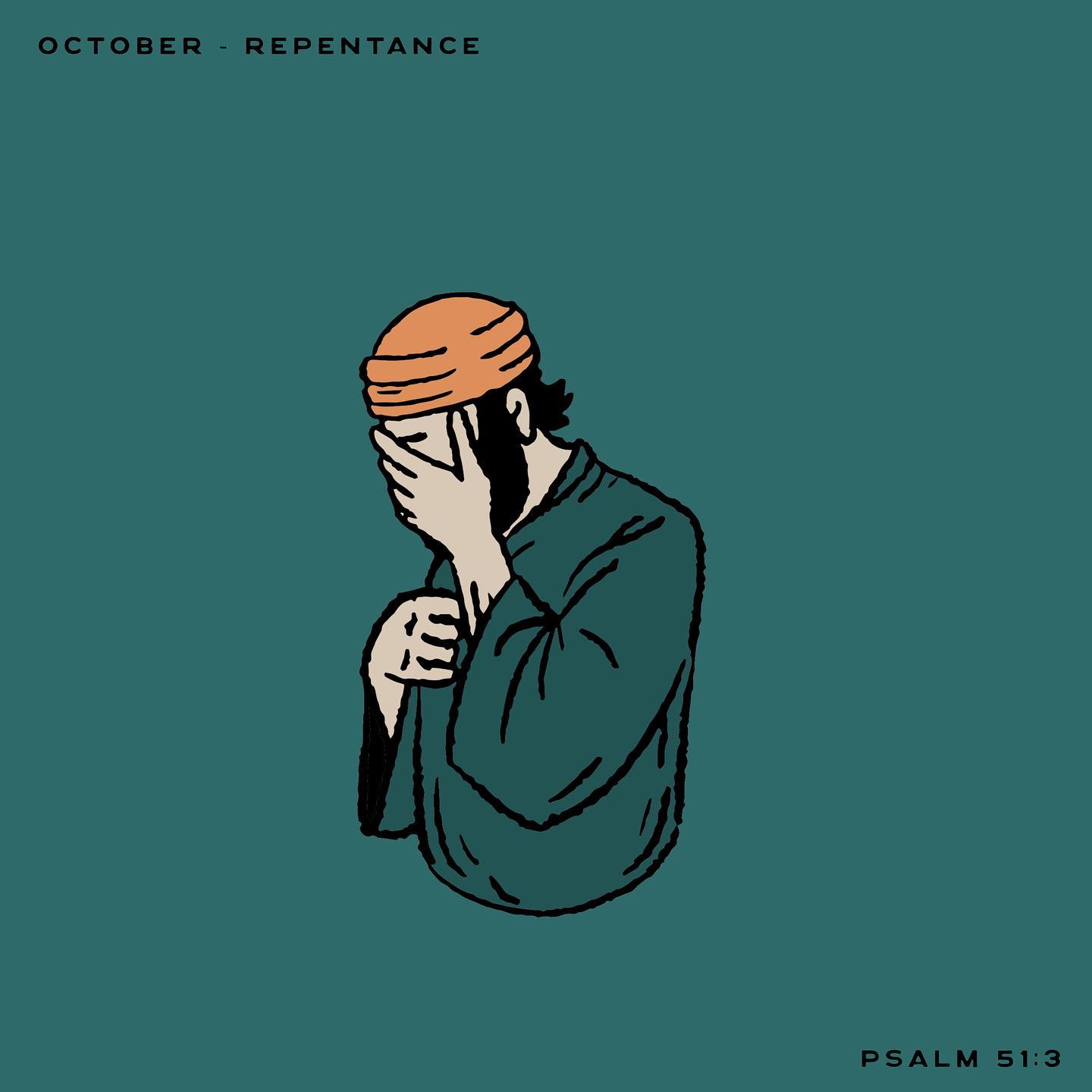 Psalm 51:3 devotional header graphic - Repentance series, week 3