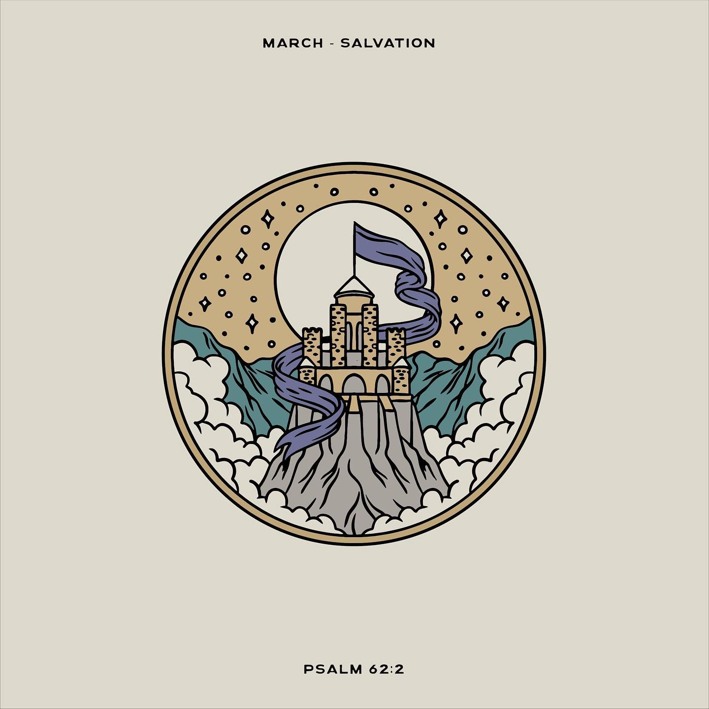 Psalm 62:2 devotional header graphic - Salvation series, week 1 (My Unshakable Fortress)