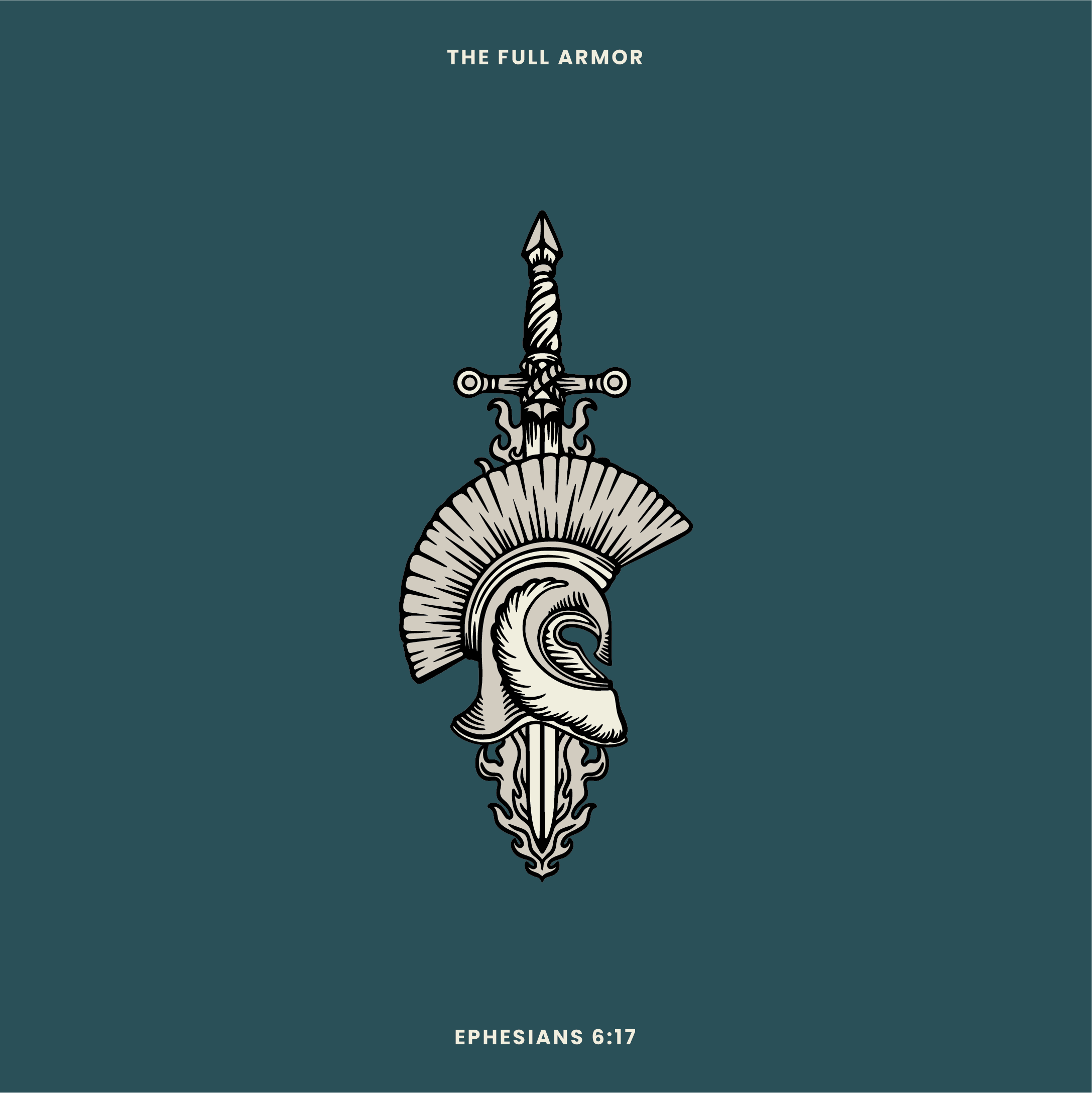 Ephesians 6:17 devotional header graphic - Full Armor of God series, week 4 (Salvation and a Sword)
